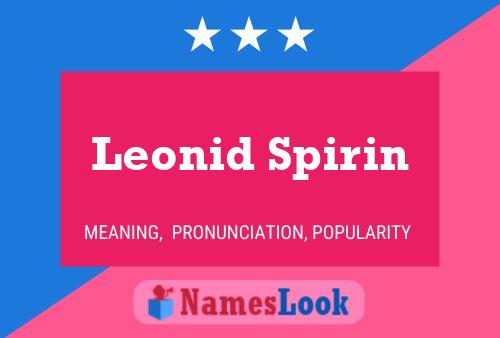 Leonid Spirin Name Poster