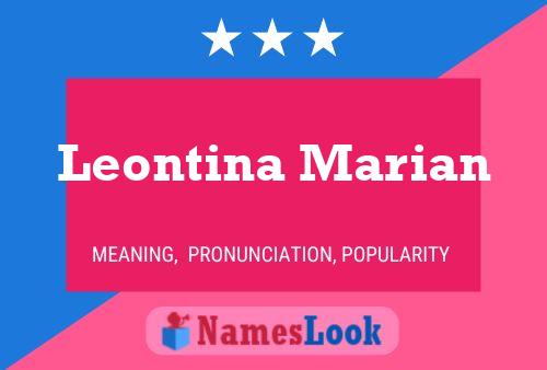 Leontina Marian Name Poster