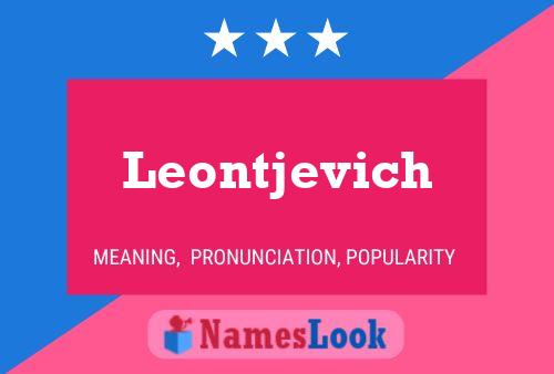 Leontjevich Name Poster