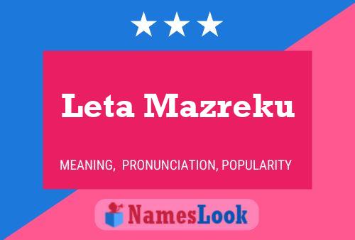 Leta Mazreku Name Poster