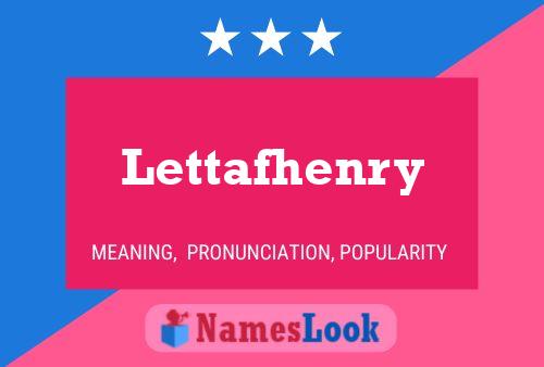 Lettafhenry Name Poster