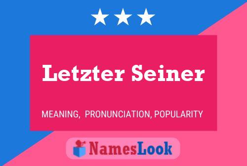 Letzter Seiner Name Poster