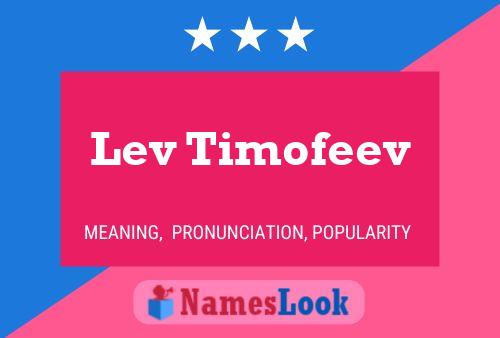 Lev Timofeev Name Poster