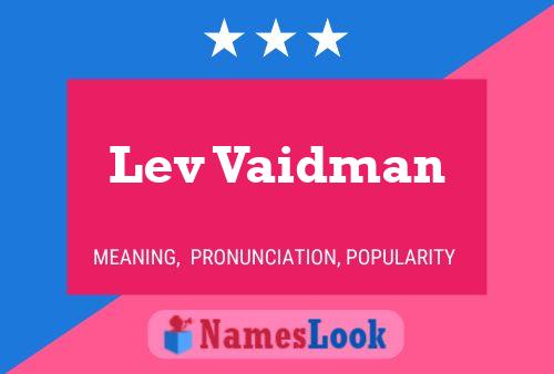 Lev Vaidman Name Poster