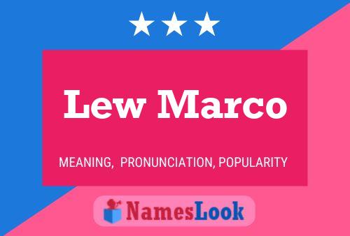 Lew Marco Name Poster