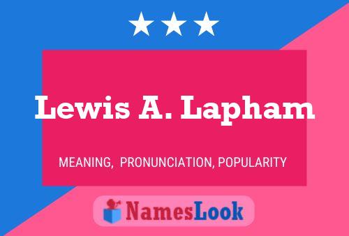 Lewis A. Lapham Name Poster