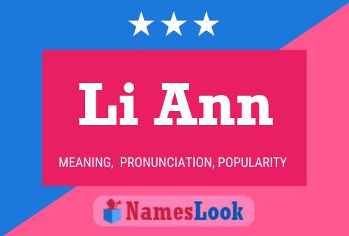 Li Ann Name Poster