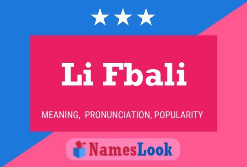 Li Fbali Name Poster