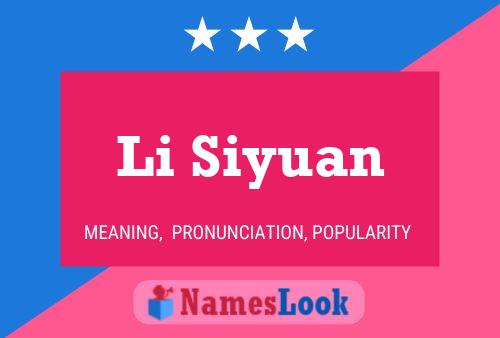 Li Siyuan Name Poster