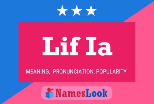 Lif Ia Name Poster