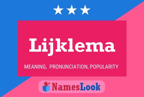 Lijklema Name Poster