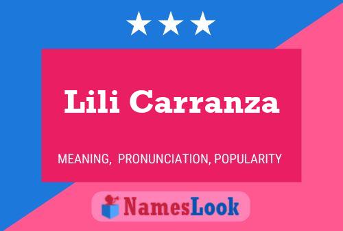 Lili Carranza Name Poster