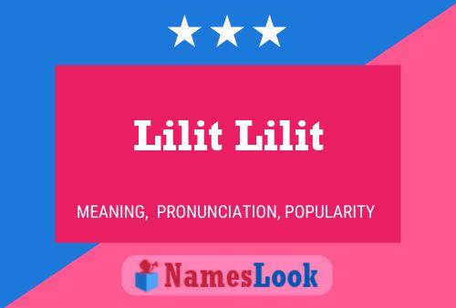 Lilit Lilit Name Poster