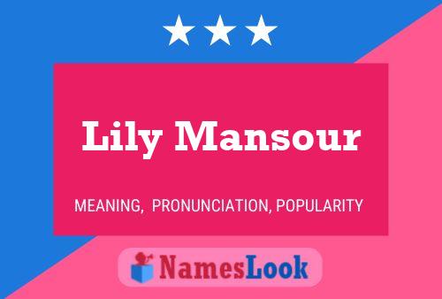 Lily Mansour Name Poster