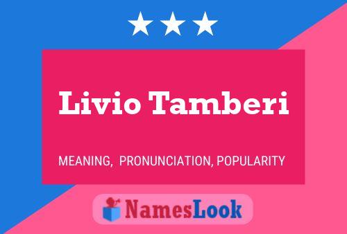 Livio Tamberi Name Poster