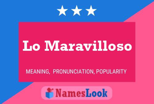 Lo Maravilloso Name Poster