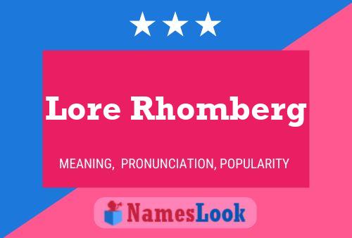 Lore Rhomberg Name Poster