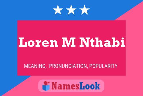 Loren M Nthabi Name Poster