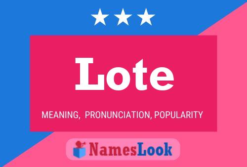 Lote Name Poster