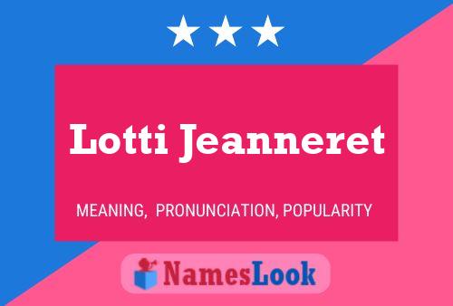 Lotti Jeanneret Name Poster