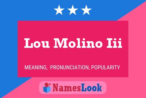 Lou Molino Iii Name Poster