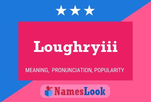 Loughryiii Name Poster