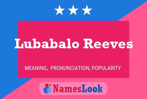 Lubabalo Reeves Name Poster