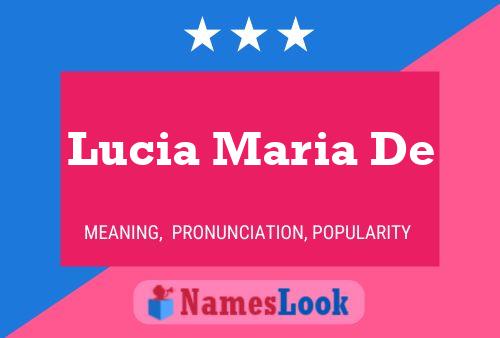 Lucia Maria De Name Poster