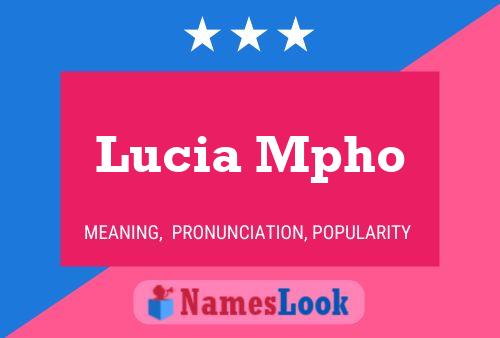 Lucia Mpho Name Poster