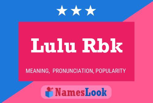 Lulu Rbk Name Poster