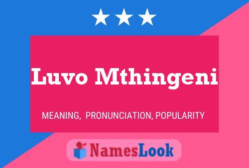 Luvo Mthingeni Name Poster