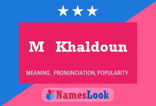 M   Khaldoun Name Poster