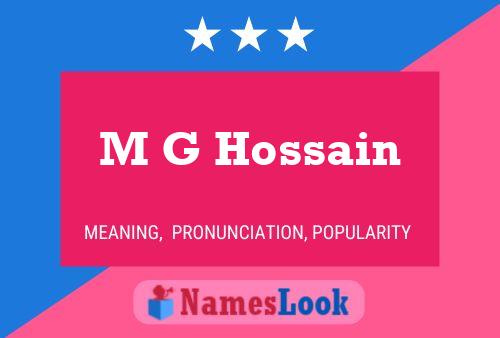 M G Hossain Name Poster