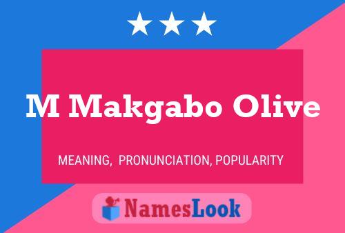 M Makgabo Olive Name Poster