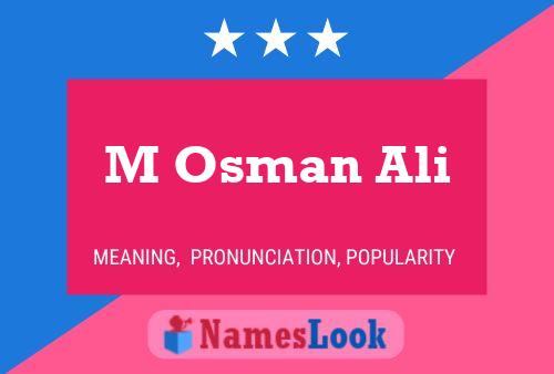 M Osman Ali Name Poster