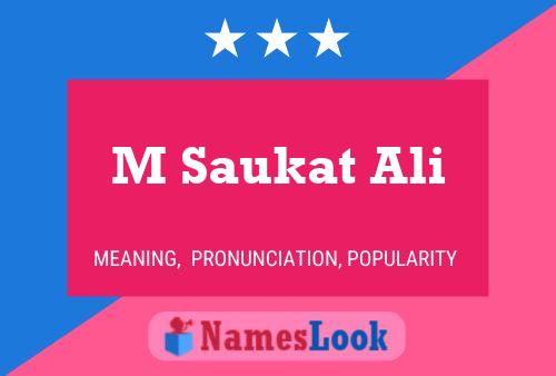 M Saukat Ali Name Poster