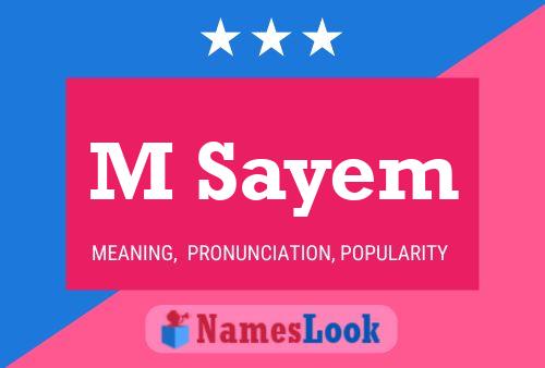 M Sayem Name Poster