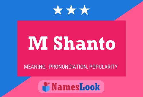 M Shanto Name Poster