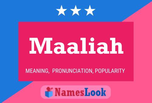 Maaliah Name Poster