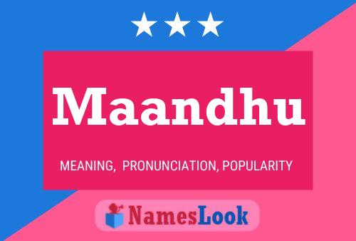 Maandhu Name Poster