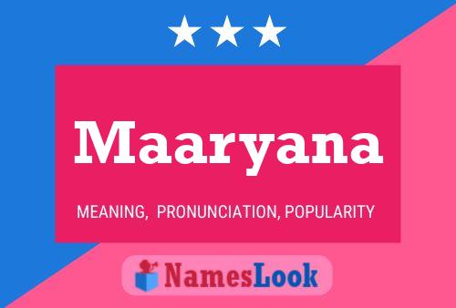 Maaryana Name Poster