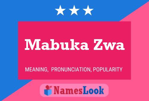 Mabuka Zwa Name Poster