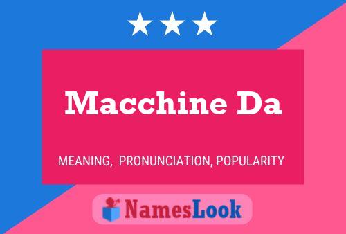 Macchine Da Name Poster