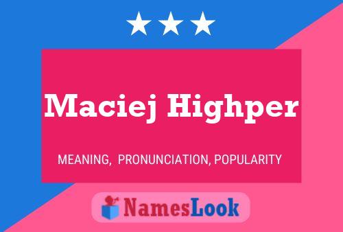 Maciej Highper Name Poster