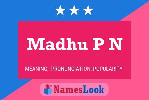 Madhu P N Name Poster