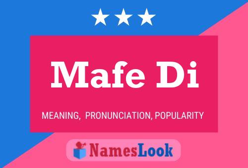 Mafe Di Name Poster