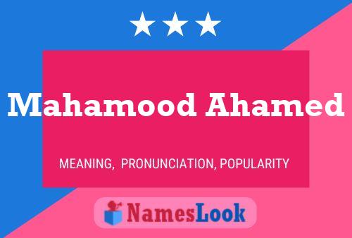 Mahamood Ahamed Name Poster