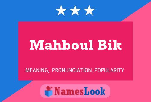 Mahboul Bik Name Poster