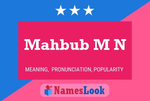 Mahbub M N Name Poster