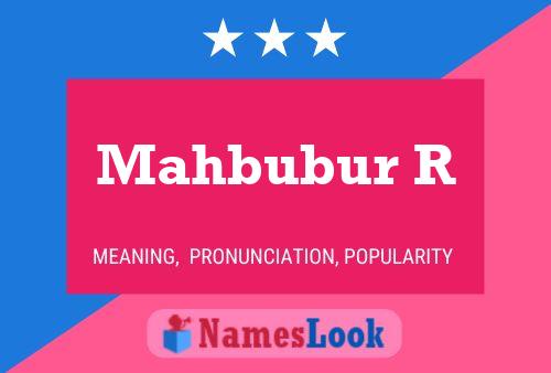 Mahbubur R Name Poster